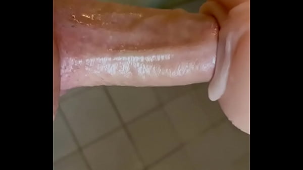 Big cock with Lana Rhoades fleshlight in shower